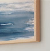 "Flow Seascape" - Art Print in Flowing Blue by Colleen Ehrlich - Frame Close-up
