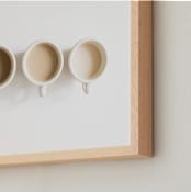 "Coffee Cathy" - Art Print in Coffee Cream by K.Short - Frame Close-up