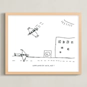 "Your Drawing: Landscape Custom Print" - Custom Print in Deep Gray by Minted - Framed