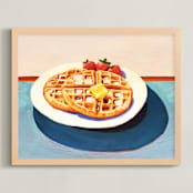 "Breakfast at the Diner" - Art Print in Retro by taylorVdesign - Framed