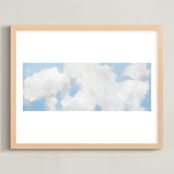 "Cumulus" - Art Print in White by Lynne Millar - Framed