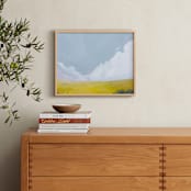 "Yellow Field" - Art Print in Golden by Kara Schlabaugh - In a Room
