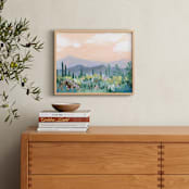 "Spring in the Cactus Garden" - Art Print in peach by Shina Choi - In a Room