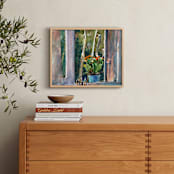 "Window sill flowers" - Art Print in Green & Orange by Rafael Yaniger - In a Room