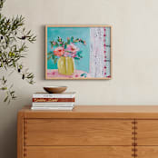 "In Light of the Flower" - Art Print in Sky Blue by Lottie Aldarwish - In a Room