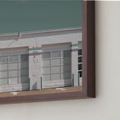 "oil change" - Art Print in verdigris by Maja Cunningham - Frame Close-up