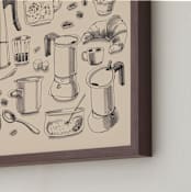 "Breakfast with Coffee" - Art Print in Milk Coffee by Catilustre - Frame Close-up