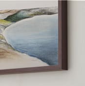 "Spring Comes to the Hills" - Art Print in Spring Green by Karen Kaul - Frame Close-up