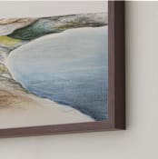 "Spring Comes to the Hills" - Art Print in Spring Green by Karen Kaul - Frame Close-up