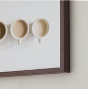 "Coffee Cathy" - Art Print in Latte by K.Short - Frame Close-up