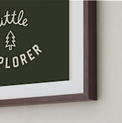 "Little Explorer Flag" - Art Print in Pine Green by Darby McGuire - Frame Close-up