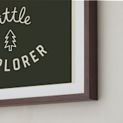 "Little Explorer Flag" - Art Print in Pine Green by Darby McGuire - Frame Close-up