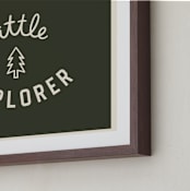 "Little Explorer Flag" - Art Print in Pine Green by Darby McGuire - Frame Close-up