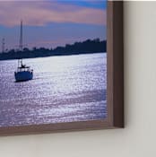 "Evening at the River" - Art Print in Cooling blue by AreekaDesigns - Frame Close-up