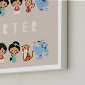 "Disney's Aladdin & Friends" - Personalized Art Print in Desert by Vivian Yiwing - Frame Close-up