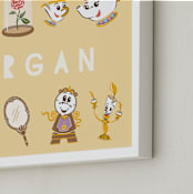 "Disney Beauty And The Beast Castle Friends" - Personalized Art Print in Chamomile by Vivian Yiwing - Frame Close-up