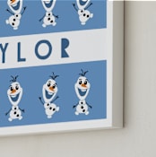 "Disney's Olaf Song" - Personalized Art Print in Frost by Vivian Yiwing - Frame Close-up