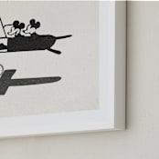 "Mickey and Minnie on the plane" - Art Print in Ivory by Sumak Studio - Frame Close-up