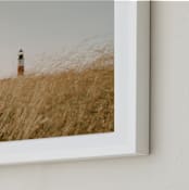 "Sankaty Lighthouse" - Art Print in Wheat by Chelsea Victoria - Frame Close-up