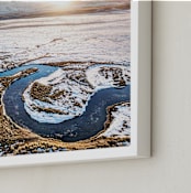 "Around the Bend" - Art Print in Gold by Mike Sunu - Frame Close-up