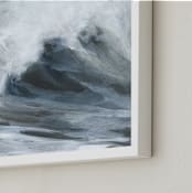 "Whispering Wave" - Art Print in Indigo by Jenny Partrite - Frame Close-up