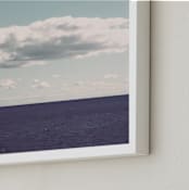 "The Calm Sea" - Art Print in Ocean Blue by Gray Star Design - Frame Close-up