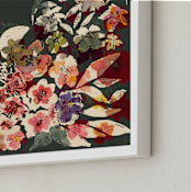 "Fusion Bouquet" - Art Print in Deep Green by Bethania Lima - Frame Close-up
