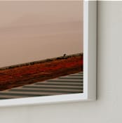 "Red Wave, White Mountain" - Art Print in Rust by Rasa Puzinaite - Frame Close-up