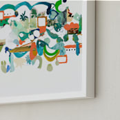 "Green Hills" - Art Print in Verdant Green by Erin McCluskey Wheeler - Frame Close-up
