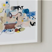 "The Color of Smoke" - Art Print in Sky Blue by Erin McCluskey Wheeler - Frame Close-up