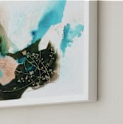 "Flora in Motion" - Art Print in aqua blue by Sarah McInroe - Frame Close-up