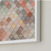 "Scales" - Art Print in Salmon by Annie Montgomery - Frame Close-up