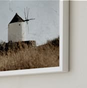 "Gavrilos" - Art Print in Santorini Blue by Heather Deffense - Frame Close-up