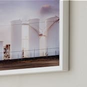 "Morning at the Silos" - Art Print in Periwinkle by Hollie Renner Photography - Frame Close-up
