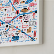 "I Love Dallas" - Art Print in Blue by Jordan Sondler - Frame Close-up