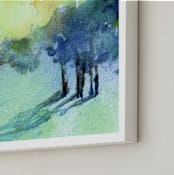 "Streaming" - Art Print in Forest Gem by Debra Pruskowski - Frame Close-up
