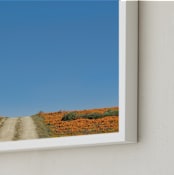 "POPPY LANE" - Art Print in POPPY ORANGE by DENiSE CREW. - Frame Close-up