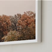 "Oak Leaves and Snowflakes" - Art Print in Autumn Oak by ALICIA BOCK - Frame Close-up