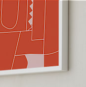 "One" - Art Print in Bright Orange by Stefania Copertini - Frame Close-up
