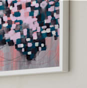 "Mapped" - Art Print in Teal by Denise Wong - Frame Close-up