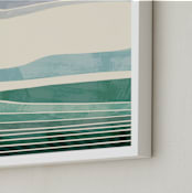 "Horizon 2" - Art Print in Aqua by Tatjana Koraksic - Frame Close-up