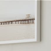 "Stormy Pier" - Art Print in sand by Kamala Nahas - Frame Close-up
