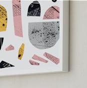 "Boats on a river" - Art Print in light and fun by Susanne Kasielke - Frame Close-up