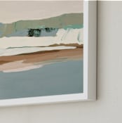 "Slate Gray Seascape" - Art Print in Slate Gray Blue by Caryn Owen - Frame Close-up