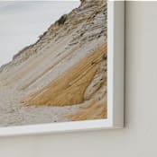 "Cliffs and Waves" - Art Print in sand by Helen Makadia - Frame Close-up