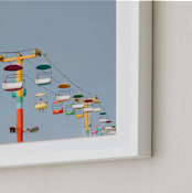"Boardwalk Brights" - Art Print in Sky Blue by Janel Galvez - Frame Close-up