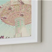 "Sky Coasters" - Art Print in Teal by Stephanie Sherman - Frame Close-up
