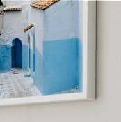 "The Neighborhood" - Art Print in Moroccan Blue by Annie Montgomery - Frame Close-up