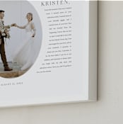 "Our Vows: Framed Photo" - Framed Photo in White by Sarah Curry - Frame Close-up