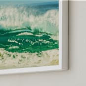 "The Wave I" - Art Print in Ocean Green by Debra Butler - Frame Close-up
